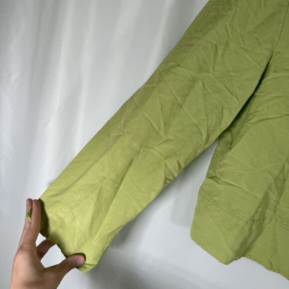 Talbots Linen Blend Jacket Women's 12 Petite Button Up Long Sleeve Lightweight - Picture 4 of 9